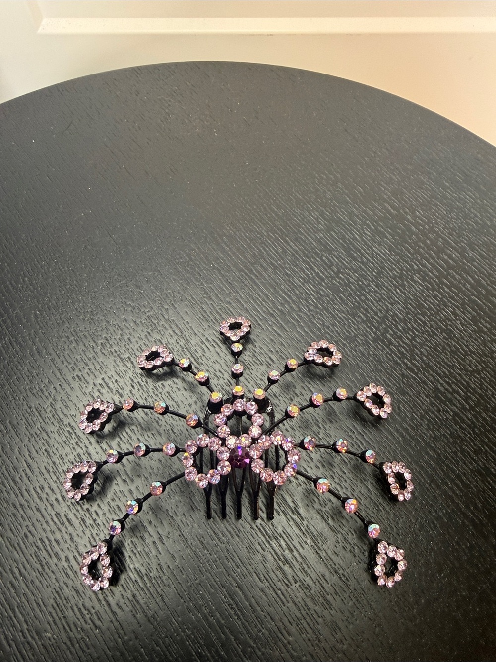 Pink Rhinestone Firework Statement Hair Comb - Picture 3 of 5
